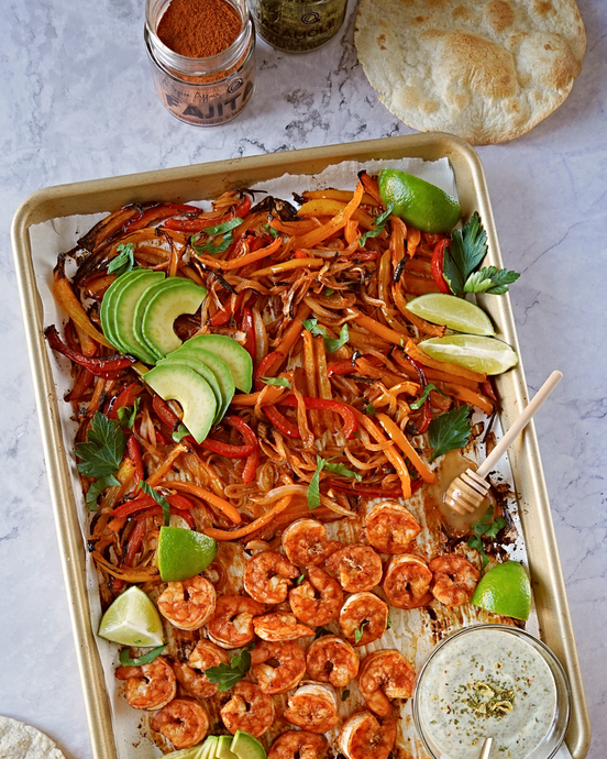 FAJITAS AUX CREVETTES SUR PLAQUE