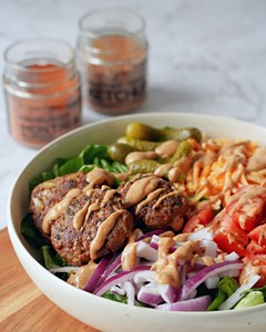 BURGER BOWL WITH KETCHUP AIOLI