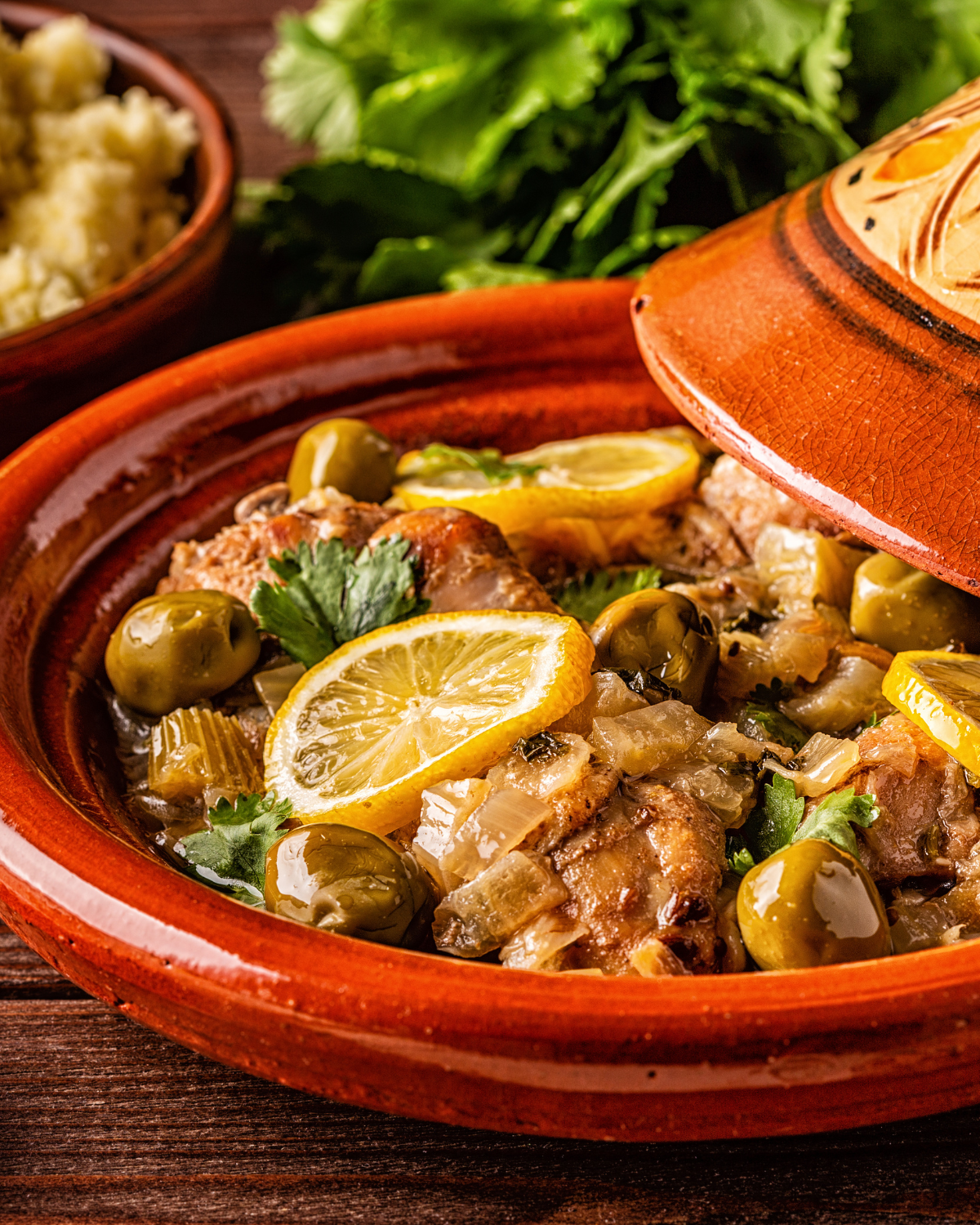 CHICKEN TAGINE WITH OLIVES & LEMON