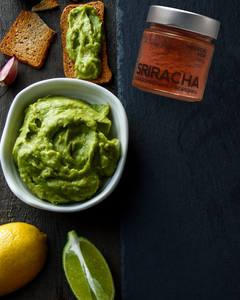 GREEN PEA GUACAMOLE ON GRILLED TOAST