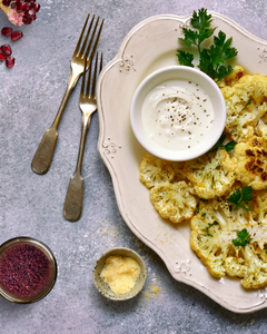 ROASTED CAULIFLOWER STEAKS WITH TAHINI & SUMAC