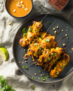 THAI CHICKEN SKEWERS WITH COCONUT-PEANUT SAUCE