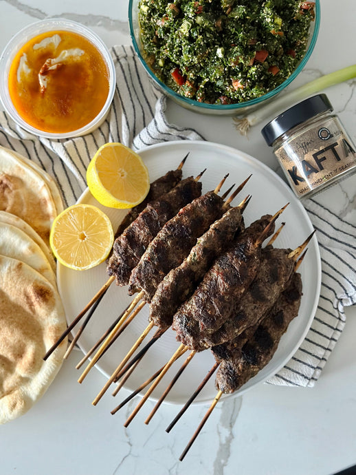 GRILLED KAFTA SKEWERS