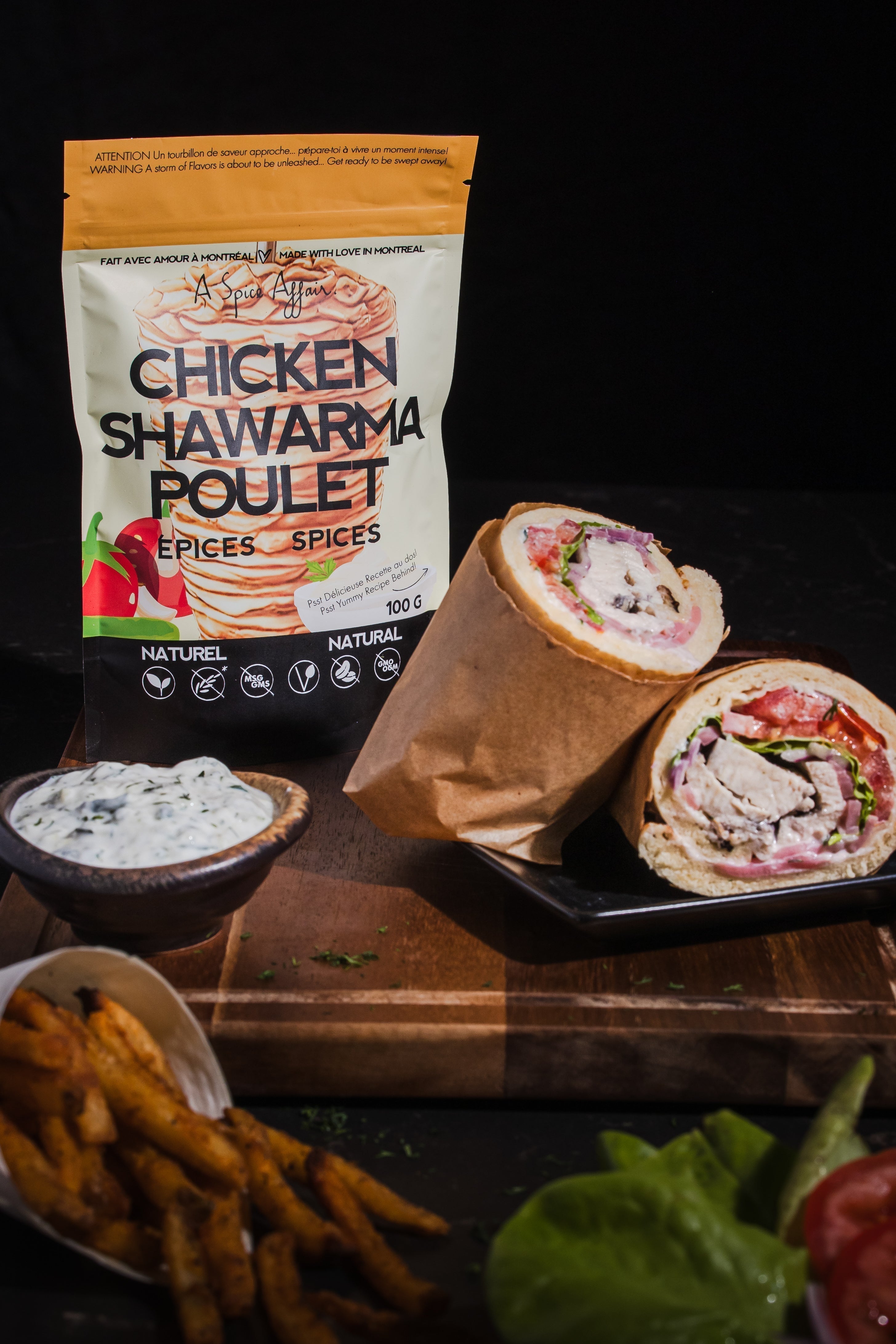 Homemade chicken Shawarma Wraps