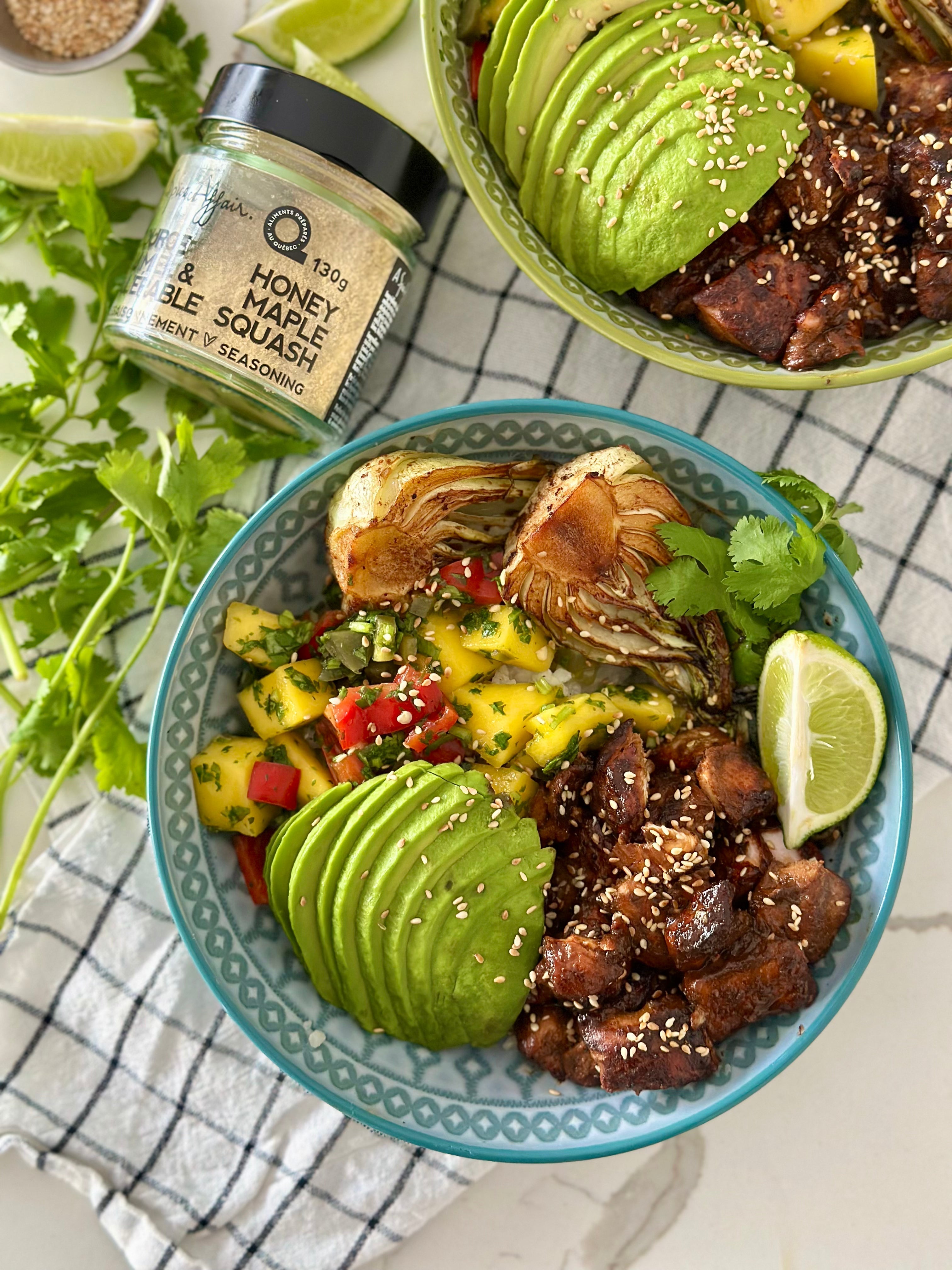 HONEY MAPLE SQUASH SALMON BOWL