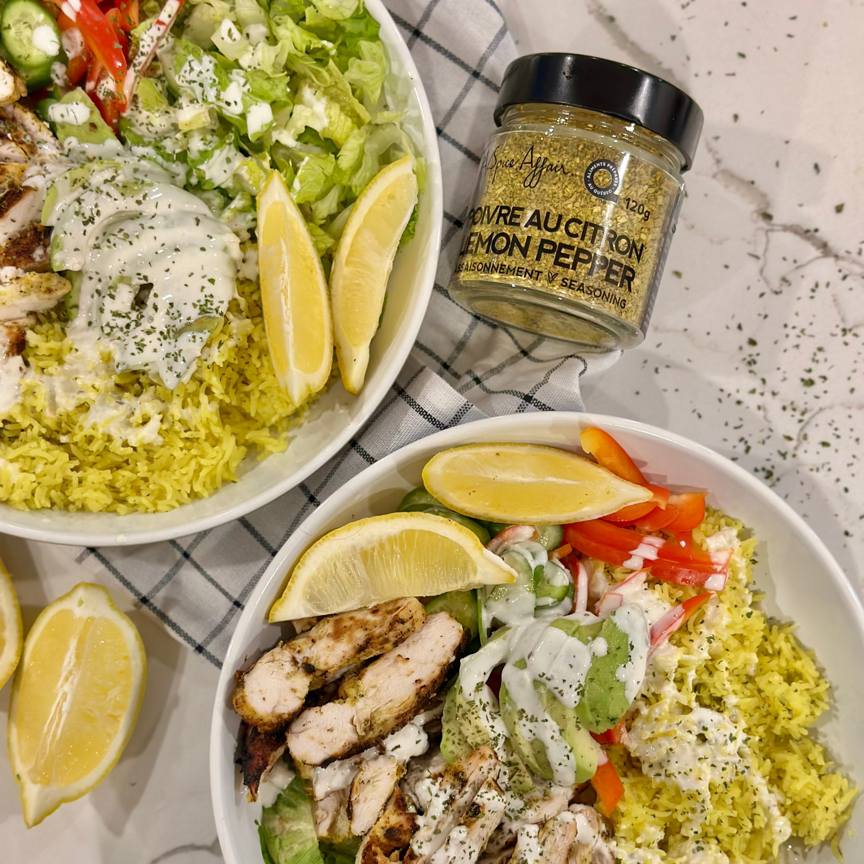 LEMON PEPPER CHICKEN RICE BOWLS