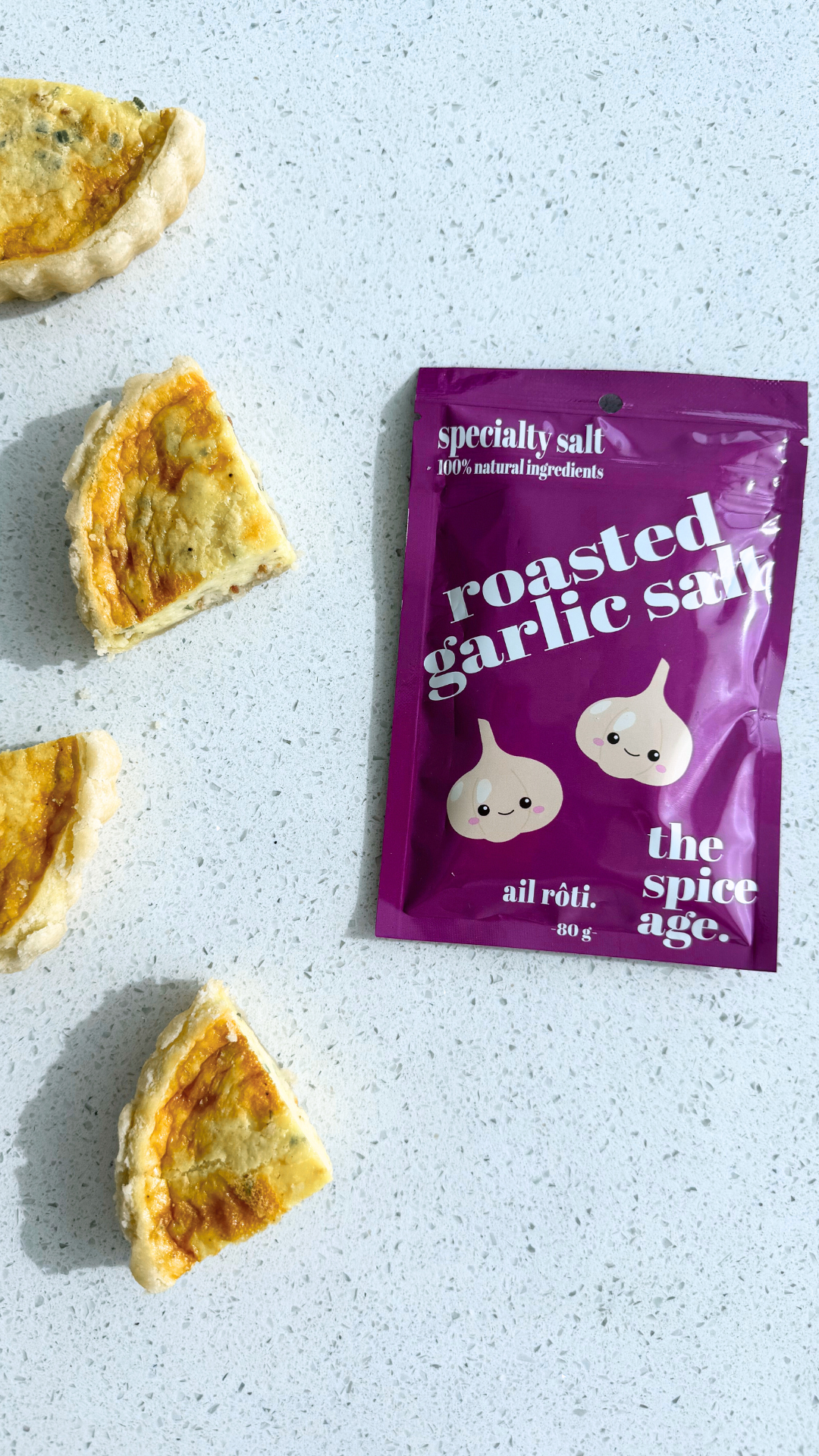 Mini Quiches with Roasted Garlic Salt