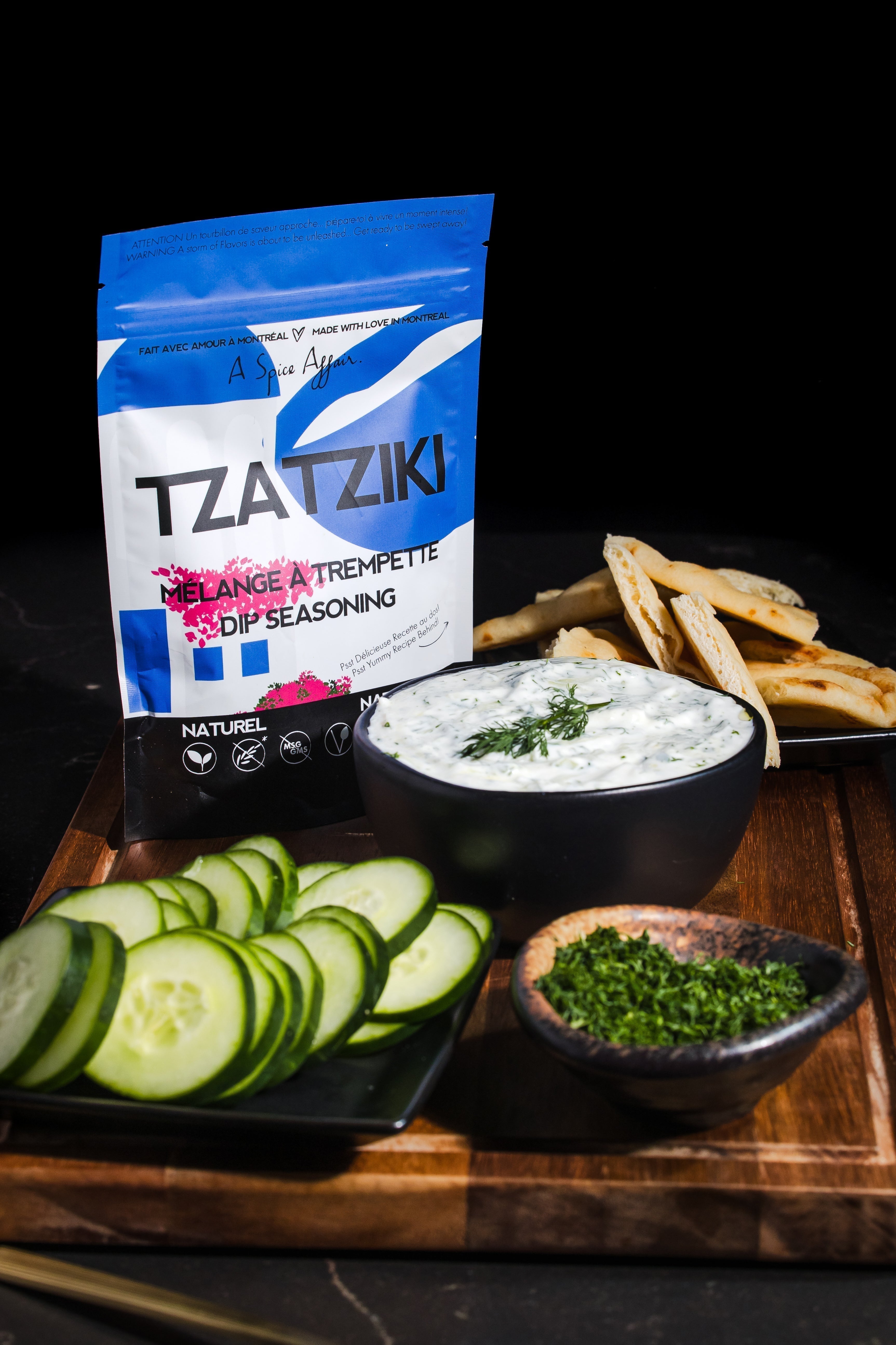 Tzatzik Dip and Mezze Platter