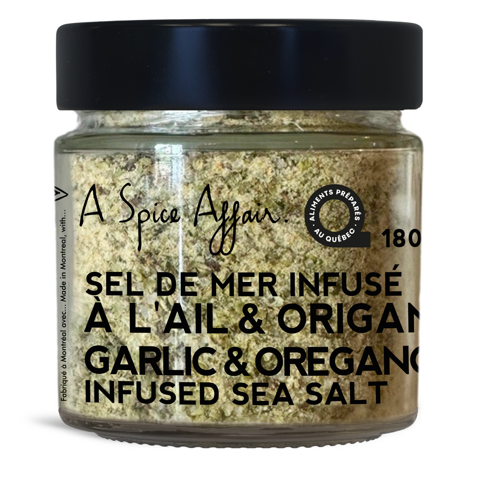 GARLIC & OREGANO INFUSED SEA SALT 180 G (4.2 oz)