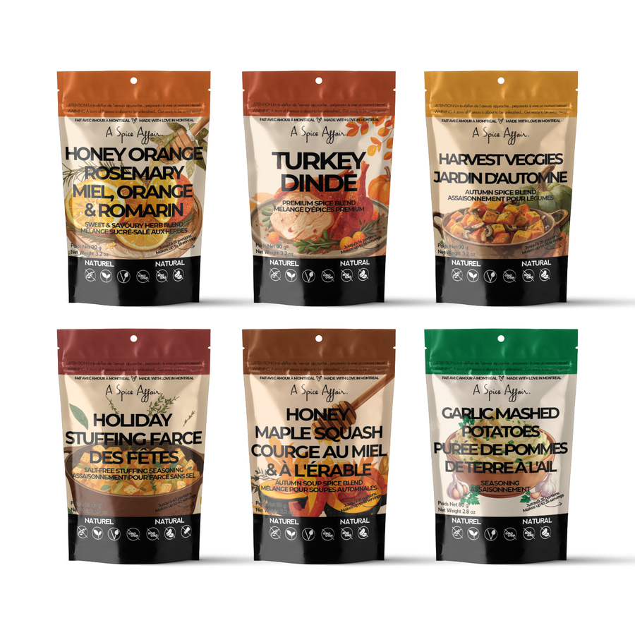 HOLIDAY SPICE COLLECTION – ASSORTMENT OF 6 HOLIDAY SPICE BLENDS