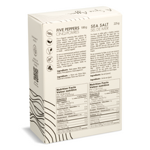 Load image into Gallery viewer, FIVE PEPPERS &amp; SEA SALT GRINDER SET