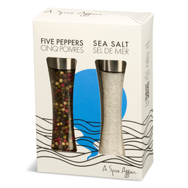 FIVE PEPPERS & SEA SALT GRINDER SET